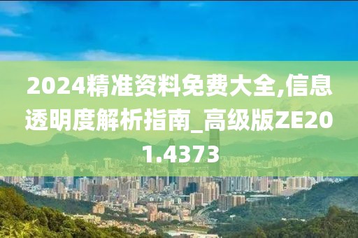 2024精准资料免费大全,信息透明度解析指南_高级版ZE201.4373