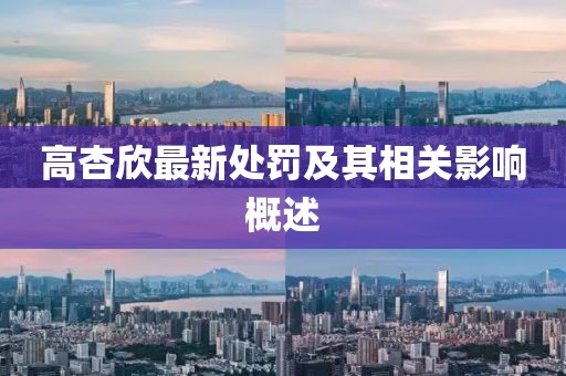 高杏欣最新处罚及其相关影响概述