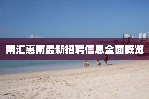 南汇惠南最新招聘信息全面概览