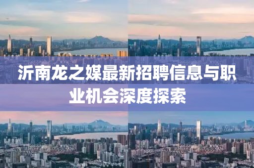 沂南龙之媒最新招聘信息与职业机会深度探索
