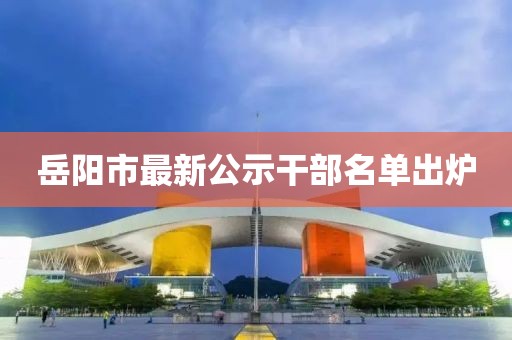 岳阳市最新公示干部名单出炉