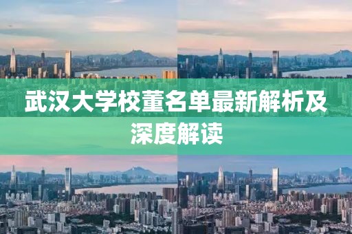 武汉大学校董名单最新解析及深度解读
