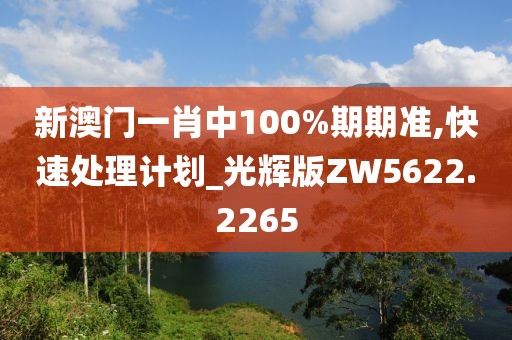 新澳门一肖中100%期期准,快速处理计划_光辉版ZW5622.2265