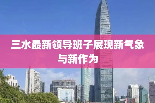 三水最新领导班子展现新气象与新作为