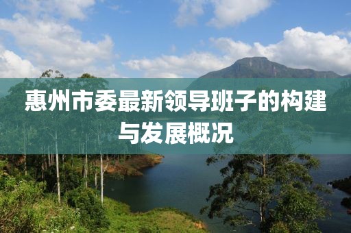 惠州市委最新领导班子的构建与发展概况
