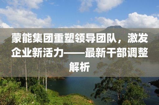 蒙能集团重塑领导团队，激发企业新活力——最新干部调整解析