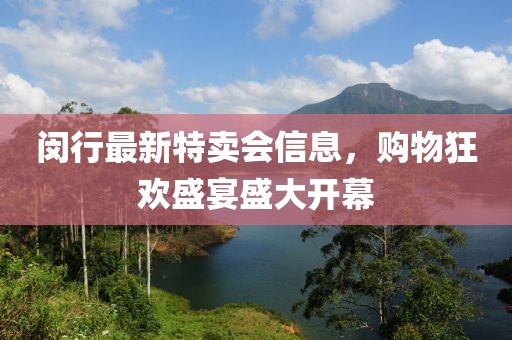 闵行最新特卖会信息，购物狂欢盛宴盛大开幕