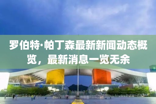 罗伯特·帕丁森最新新闻动态概览，最新消息一览无余