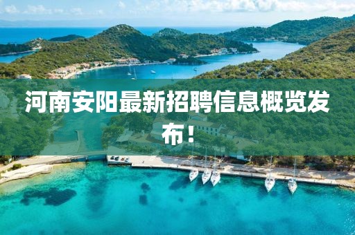 河南安阳最新招聘信息概览发布！