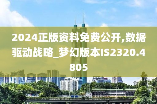 2024正版资料免费公开,数据驱动战略_梦幻版本IS2320.4805