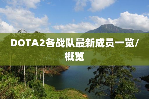 DOTA2各战队最新成员一览/概览
