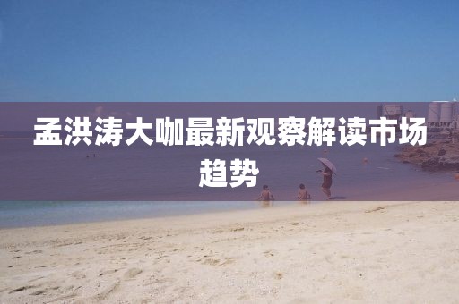 孟洪涛大咖最新观察解读市场趋势