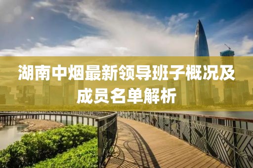 湖南中烟最新领导班子概况及成员名单解析