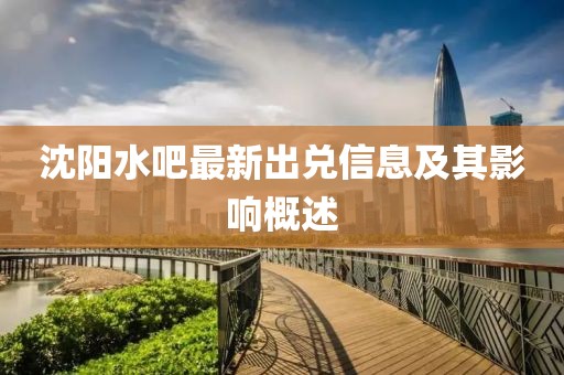 沈阳水吧最新出兑信息及其影响概述