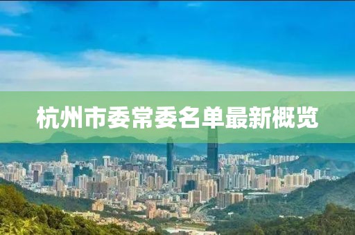 杭州市委常委名单最新概览
