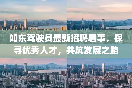 如东驾驶员最新招聘启事，探寻优秀人才，共筑发展之路
