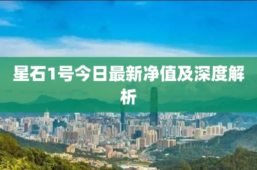 星石1号今日最新净值及深度解析