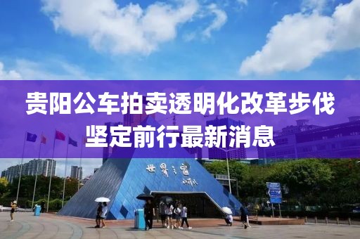 贵阳公车拍卖透明化改革步伐坚定前行最新消息