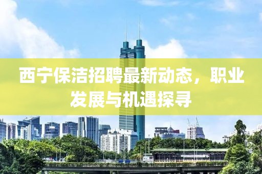 西宁保洁招聘最新动态，职业发展与机遇探寻