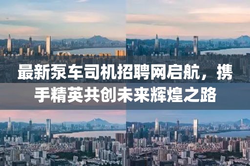 最新泵车司机招聘网启航，携手精英共创未来辉煌之路