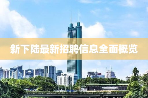 新下陆最新招聘信息全面概览