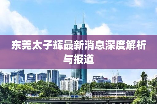 东莞太子辉最新消息深度解析与报道