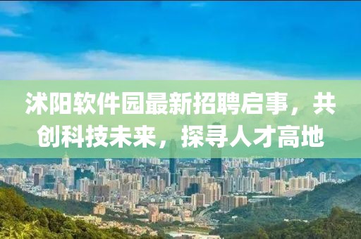 沭阳软件园最新招聘启事，共创科技未来，探寻人才高地