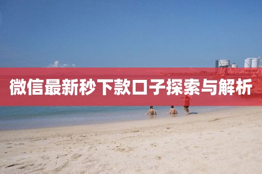 微信最新秒下款口子探索与解析