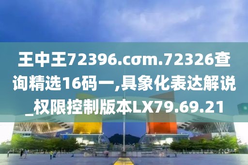 王中王72396.cσm.72326查询精选16码一,具象化表达解说_权限控制版本LX79.69.21
