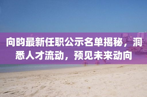 向昀最新任职公示名单揭秘，洞悉人才流动，预见未来动向