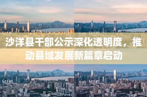 沙洋县干部公示深化透明度，推动县域发展新篇章启动