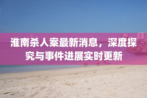 淮南杀人案最新消息，深度探究与事件进展实时更新