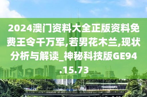 2024澳门资料大全正版资料免费王令千万军,若男花木兰,现状分析与解读_神秘科技版GE94.15.73