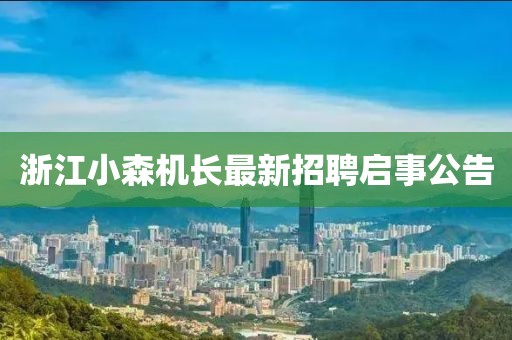 浙江小森机长最新招聘启事公告