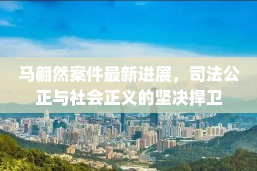 马翩然案件最新进展，司法公正与社会正义的坚决捍卫