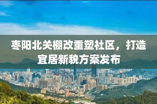 枣阳北关棚改重塑社区，打造宜居新貌方案发布