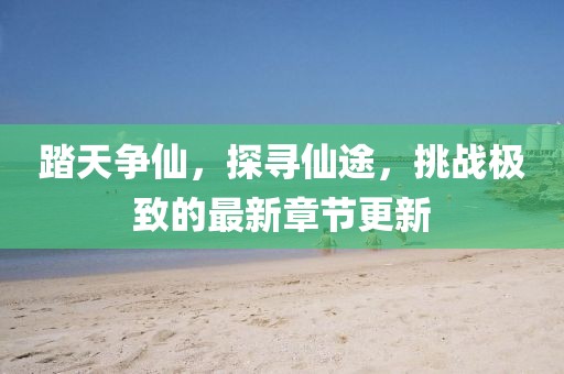 踏天争仙，探寻仙途，挑战极致的最新章节更新