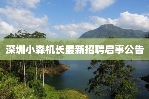 深圳小森机长最新招聘启事公告