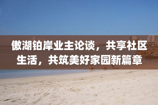 傲湖铂岸业主论谈，共享社区生活，共筑美好家园新篇章