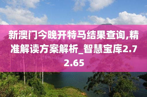 新澳门今晚开特马结果查询,精准解读方案解析_智慧宝库2.72.65