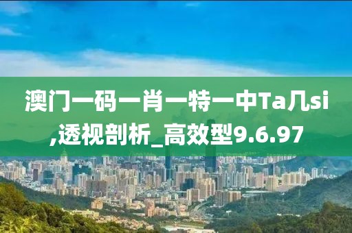 澳门一码一肖一特一中Ta几si,透视剖析_高效型9.6.97