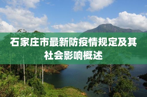 石家庄市最新防疫情规定及其社会影响概述