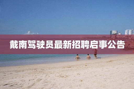 戴南驾驶员最新招聘启事公告