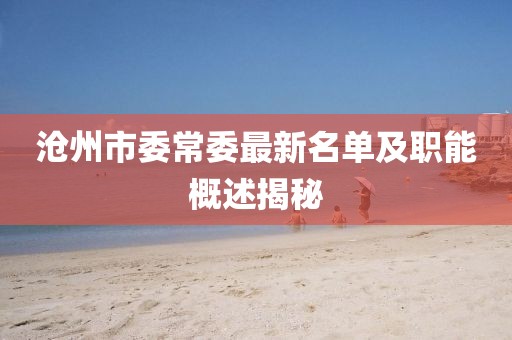 沧州市委常委最新名单及职能概述揭秘