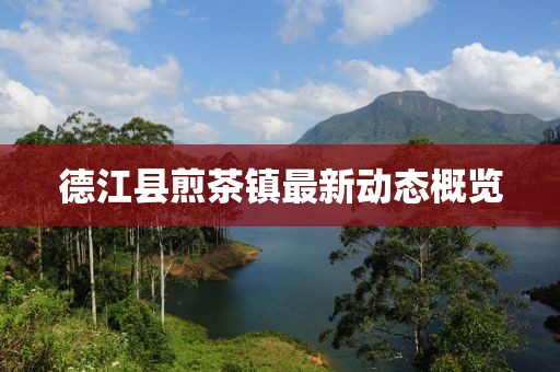 德江县煎茶镇最新动态概览