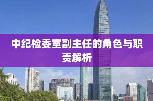 中纪检委室副主任的角色与职责解析