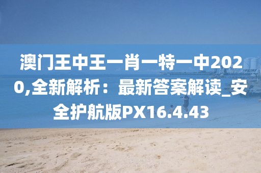 澳门王中王一肖一特一中2020,全新解析：最新答案解读_安全护航版PX16.4.43