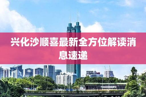 兴化沙顺喜最新全方位解读消息速递