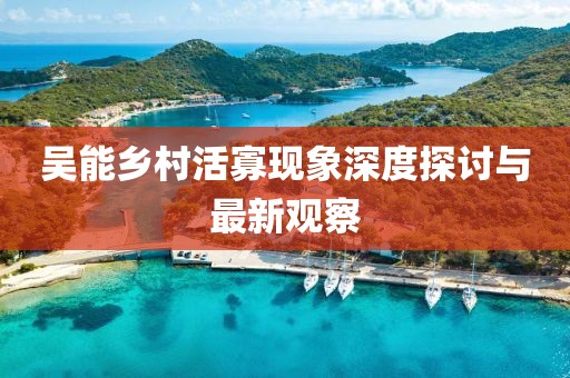 吴能乡村活寡现象深度探讨与最新观察