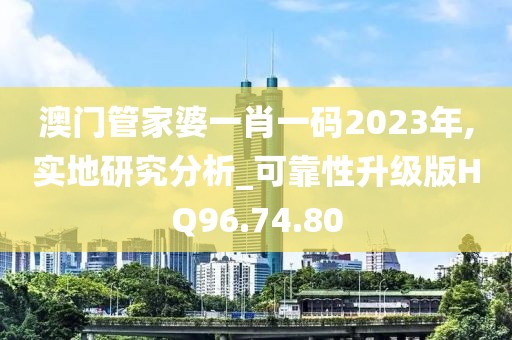 澳门管家婆一肖一码2023年,实地研究分析_可靠性升级版HQ96.74.80
